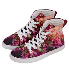 Pink Flower Men s Hi-Top Skate Sneakers