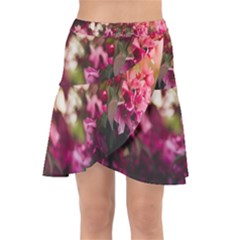 Pink Flower Wrap Front Skirt by artworkshop