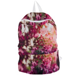 Pink Flower Foldable Lightweight Backpack