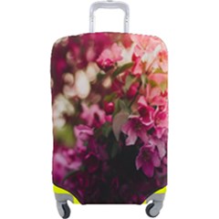 Pink Flower Luggage Cover (Large)