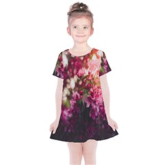 Pink Flower Kids  Simple Cotton Dress