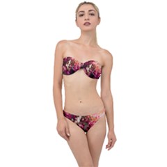 Pink Flower Classic Bandeau Bikini Set