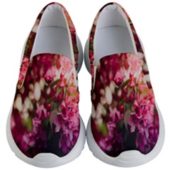 Pink Flower Kids Lightweight Slip Ons by artworkshop