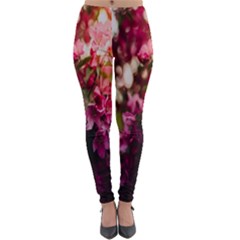 Pink Flower Lightweight Velour Leggings by artworkshop