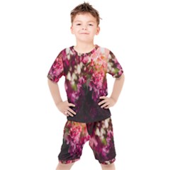 Pink Flower Kids  Tee and Shorts Set