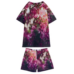 Pink Flower Kids  Swim Tee and Shorts Set