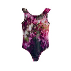 Pink Flower Kids  Frill Swimsuit