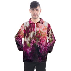 Pink Flower Men s Half Zip Pullover