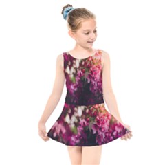 Pink Flower Kids  Skater Dress Swimsuit