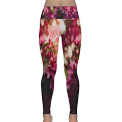 Pink Flower Lightweight Velour Classic Yoga Leggings