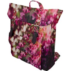 Pink Flower Buckle Up Backpack