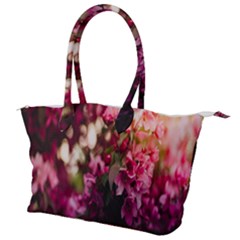 Pink Flower Canvas Shoulder Bag