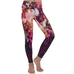 Pink Flower Kids  Lightweight Velour Classic Yoga Leggings