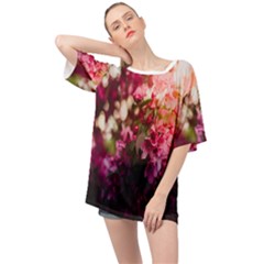 Pink Flower Oversized Chiffon Top