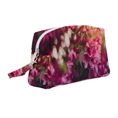 Pink Flower Wristlet Pouch Bag (Medium)