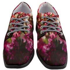 Pink Flower Women Heeled Oxford Shoes