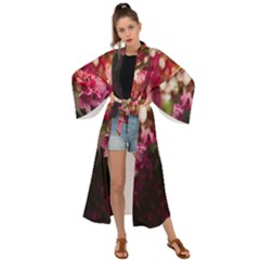 Pink Flower Maxi Kimono