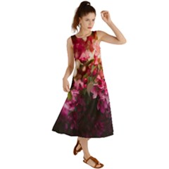 Pink Flower Summer Maxi Dress