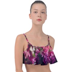 Pink Flower Frill Bikini Top