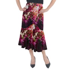 Pink Flower Midi Mermaid Skirt by artworkshop