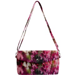 Pink Flower Removable Strap Clutch Bag