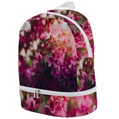 Pink Flower Zip Bottom Backpack