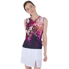 Pink Flower Women s Sleeveless Sports Top