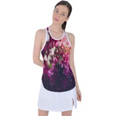 Pink Flower Racer Back Mesh Tank Top