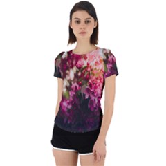 Pink Flower Back Cut Out Sport Tee