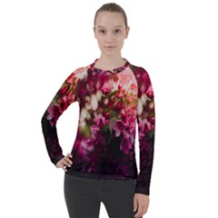 Pink Flower Women s Pique Long Sleeve Tee