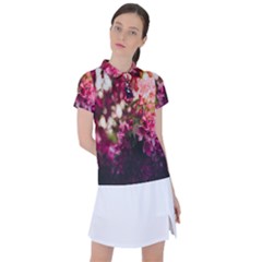 Pink Flower Women s Polo Tee