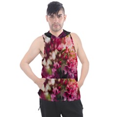 Pink Flower Men s Sleeveless Hoodie