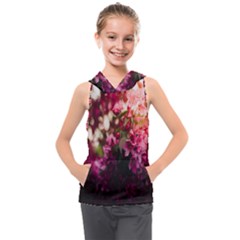 Pink Flower Kids  Sleeveless Hoodie