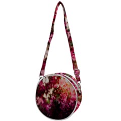 Pink Flower Crossbody Circle Bag