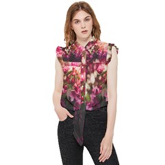 Pink Flower Frill Detail Shirt