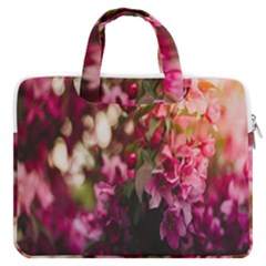 Pink Flower MacBook Pro 13  Double Pocket Laptop Bag