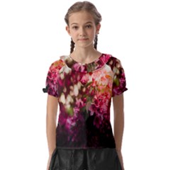 Pink Flower Kids  Frill Chiffon Blouse