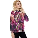 Pink Flower Women s Lightweight Drawstring Hoodie View3