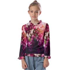 Pink Flower Kids  Frill Detail Tee