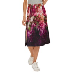 Pink Flower Midi Panel Skirt