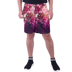 Pink Flower Men s Pocket Shorts