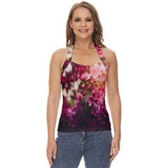 Pink Flower Basic Halter Top by artworkshop