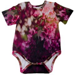 Pink Flower Baby Short Sleeve Bodysuit