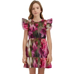 Pink Flower Kids  Winged Sleeve Dress