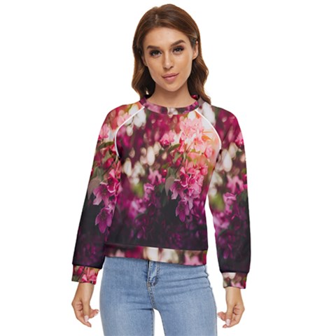 Pink Flower Women s Long Sleeve Raglan Tee by artworkshop