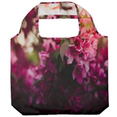 Pink Flower Foldable Grocery Recycle Bag