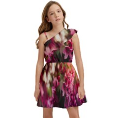 Pink Flower Kids  One Shoulder Party Dress