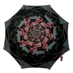 Pink Peony  Flower Hook Handle Umbrellas (Medium)