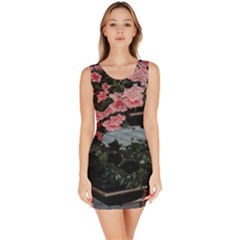 Pink Peony  Flower Bodycon Dress