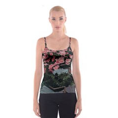 Pink Peony  Flower Spaghetti Strap Top by artworkshop